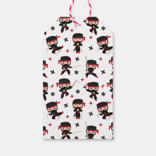 Schattigee Ninja Karate Verjaardagsjongen Dank u L Cadeaulabel (Achterkant)