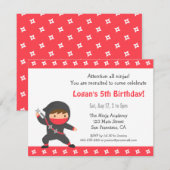 Schattigee Ninja Kids verjaardagsfeestjes Kaart (Voorkant / Achterkant)