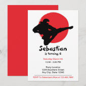 Schattigee Ninja rood en zwart verjaardag Kaart (Voorkant / Achterkant)