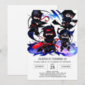 Schattigee Ninja Secret Agent Verjaardag Kaart (Voorkant / Achterkant)