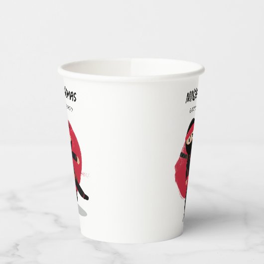 Schattigee Ninja Warrior Black & Red Kids Verjaard Papieren Bekers (Links)