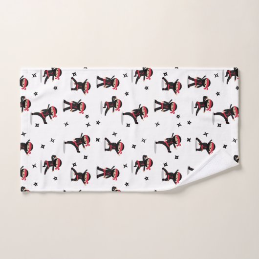 Schattigee Ninja Warrior Black & Red Kinder Bad Handdoek (Handdoek)