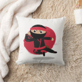 Schattigee Ninja Warrior Black & Red Kinder Kussen (Deken)