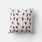 Schattigee Ninja Warrior Black & Red Kinder Kussen (Achterkant)