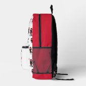 Schattigee Ninja Warrior Black & Red Kinder School Bedrukte Rugzak (Rechts)