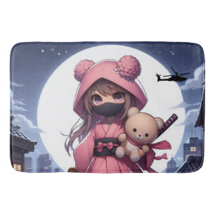 Schattigee Ninja Warrior Girl & Teddy Badmat