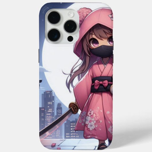 Schattigee Ninja Warrior Girl & Teddy Case-Mate iPhone Case (Achterkant)