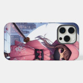 Schattigee Ninja Warrior Girl & Teddy iPhone Hoesje (Achterkant horizontaal)