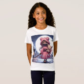 Schattigee Ninja Warrior Girl & Teddy T-shirt (Voorkant volledig)