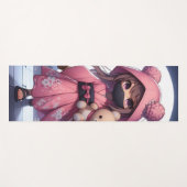 Schattigee Ninja Warrior Girl & Teddy Yogamat (Voorkant (horizontaal))