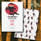 Schattigee Ninja Warrior Kinder Black & Red verjaa Kaart