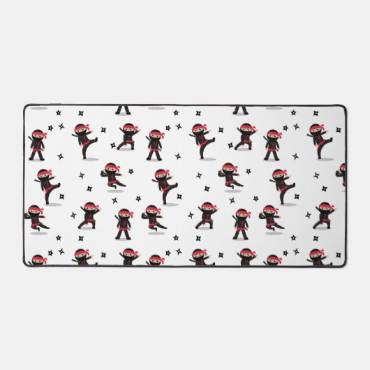 Schattigee Ninja Warrior Kinder zwart en rood patr Bureaumat (Voorkant)
