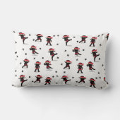 Schattigee Ninja Warrior Kinder zwart en rood patr Kussen (Achterkant)