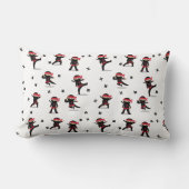 Schattigee Ninja Warrior Kinder zwart en rood patr Kussen (Voorkant)