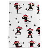 Schattigee Ninja Warrior Kinder zwart en rood patr Medium Cadeauzakje (Achterkant)