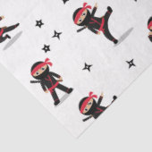 Schattigee Ninja Warrior Kinder zwart en rood patr Tissuepapier (Detail)
