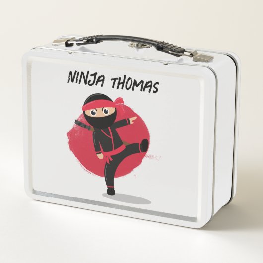 Schattigee Ninja Warrior Zwart & Rood Kinder Aange (Achterkant)