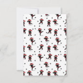 Schattigee Ninja Warrior Zwart & Rood Kinder Aange Bedankkaart (Achterkant)