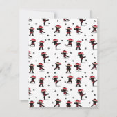 Schattigee Ninja Warrior Zwart & Rood Kinder Aange Notitiekaartje (Achterkant)