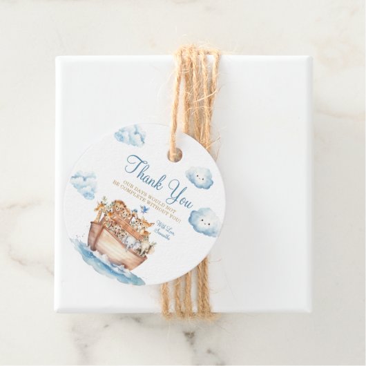 Schattigee Noah's Ark Genderneutraal Boho-Baby sho Bedankjes Labels (In situ)