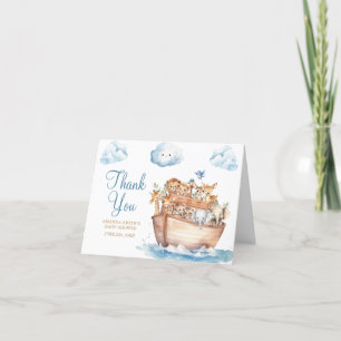 Schattigee Noah's Ark Genderneutraal Boho-Baby sho Bedankkaart