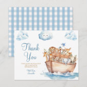 Schattigee Noah's Ark Genderneutraal Boho-Baby sho Bedankkaart (Voorkant / Achterkant)
