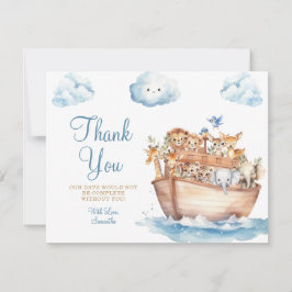 Schattigee Noah's Ark Genderneutraal Boho-Baby sho Bedankkaart