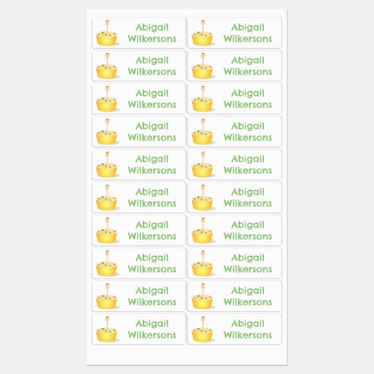 Schattigee noedels snake cartoon gepersonaliseerd labels (Vel)