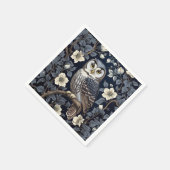 Schattigee Noordelijke Saw-Whet Uil en Moonflowers Servet (Hoek)