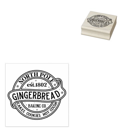 Schattigee Noordpool Gingerbread Rubberstempel (Gestempeld)