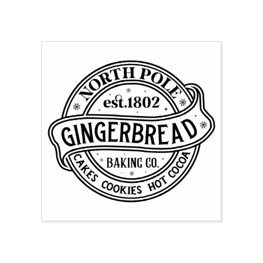 Schattigee Noordpool Gingerbread Rubberstempel (Afrduk)