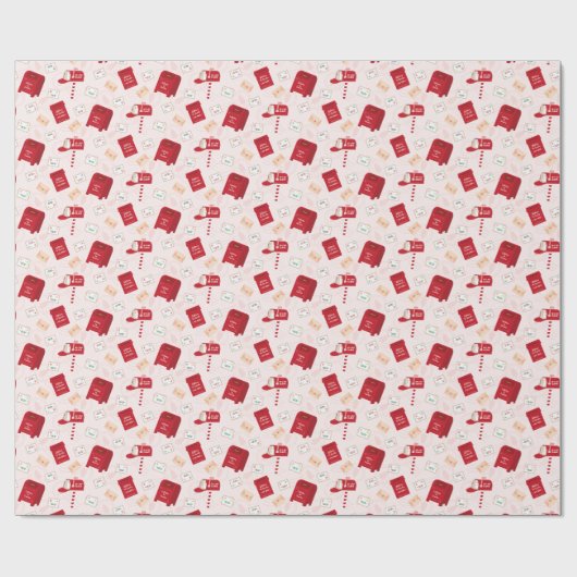 Schattigee Noordpool Mail kerstpatroon Cadeaupapier (Vlak)