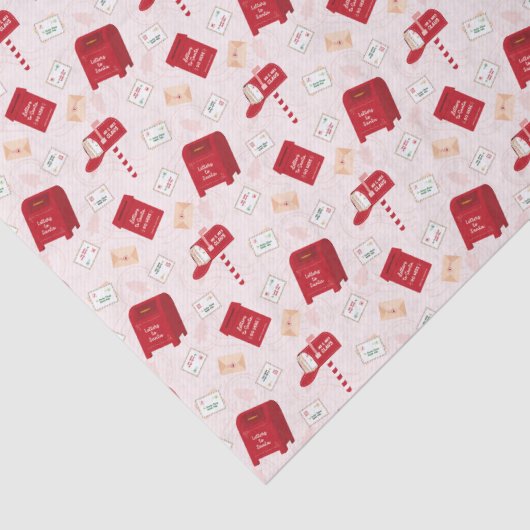 Schattigee Noordpool Mail kerstpatroon Tissuepapier (Detail)