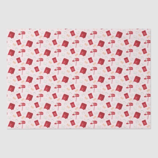 Schattigee Noordpool Mail kerstpatroon Tissuepapier (Voorkant)