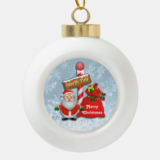 Schattigee Noordpool Santa Ball Ornament (Voorkant)