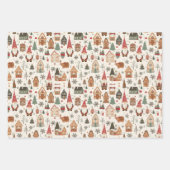 Schattigee Noordse kerstkabouters en peperkoek dor Inpakpapier Vel (Voorkant 3)