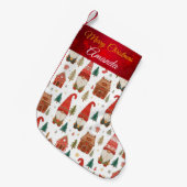 Schattigee Noordse kerstkabouters en peperkoek dor Kleine Kerstsok (Voorkant (Hangend))