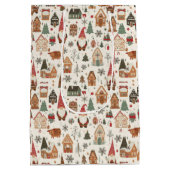 Schattigee Noordse kerstkabouters en peperkoek dor Medium Cadeauzakje (Achterkant)