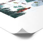 Schattigee Nordic skating Village kerst Poster (Hoek)