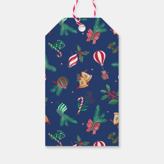 Schattigee nostalgische kerstteddybeer cadeaulabel (Achterkant)