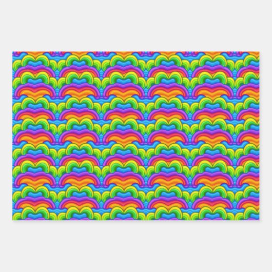 Schattigee nostalgische Kinder regenbogen vormen b Inpakpapier Vel (Voorkant)