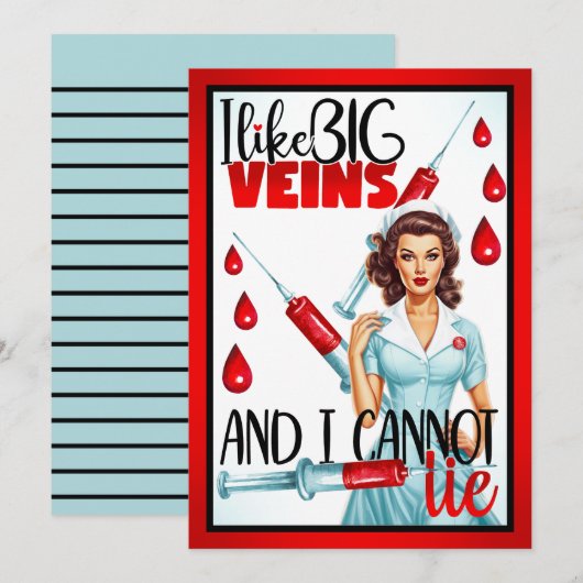 Schattigee nostalgische verpleegster Ik hou van gr Bedankkaart (Voorkant / Achterkant)