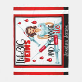 Schattigee nostalgische verpleegster Ik hou van gr Fleece Deken (Voorkant)