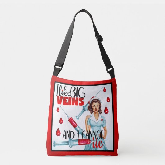 Schattigee nostalgische verpleegster pinup_ Ik hou Crossbody Tas (Voorkant)