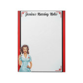 Schattigee nostalgische verpleegster pinup_ Ik hou Notitieblok (Linkerzijde)