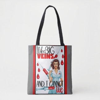 Schattigee nostalgische verpleegster pinup Ik hou Tote Bag
