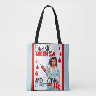 Schattigee nostalgische verpleegster pinup Ik hou Tote Bag