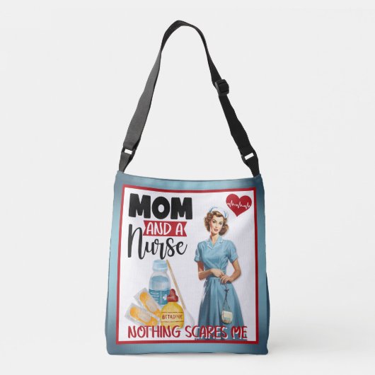 Schattigee Nostalgische Verpleegster Pinup_ Mam en Crossbody Tas (Achterkant)