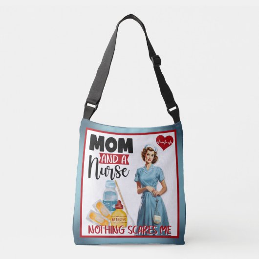 Schattigee Nostalgische Verpleegster Pinup_ Mam en Crossbody Tas (Voorkant)