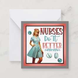 Schattigee nostalgische verpleegster pinup verplee notitiekaartje